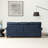Classic Living Room Round Arm With Silver Nails Sofa Navy Blue Faux Leather