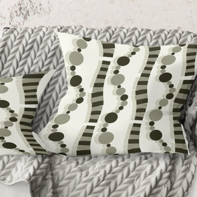 Motif géométrique monochrome VI - Coussin Mid-Century