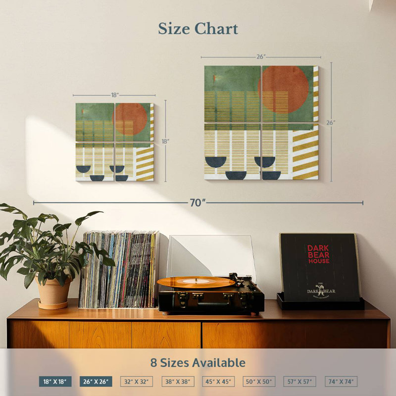 Soleil rouge I, H 18 po x l 18 po