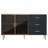 Wood Console Table with  Gold Metal Legs,Handles-425233387