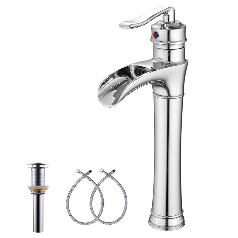 Single-handle Bathroom Faucet with Drain Assembly, Polished Chrome