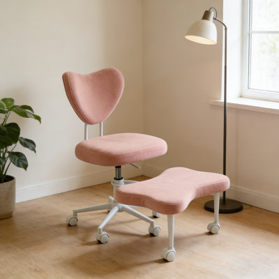 Meditation chair, an ergonomic cross-legged seating chair with lumbar support and a height-adjustable seat cushion, ideal for people engaged in high-intensity office work. PINK