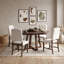 Ensemble de salle à manger rond extensible cinq pièces avec quatre chaises rembourrées-1260876382