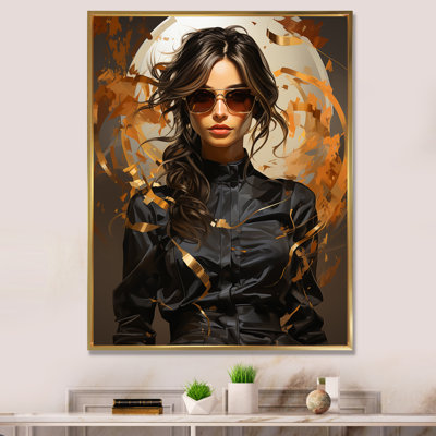 " High Fashion Model In Black And Gold I "
