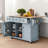 Kitchen Cart: With Rubberwood Flip-top, Interior Storage Shelves In Cabinet Doors, 5-wheel Design, Storage Cabinets And 3 Dining Drawers.-383450801