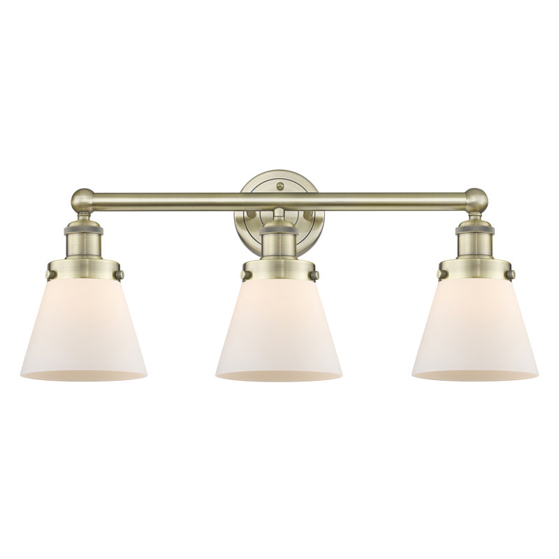 Annamary 3 - Light Dimmable Vanity Light, Matte White, Antique Brass