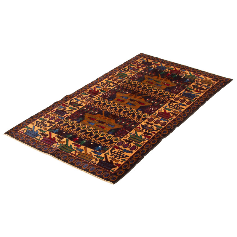 Tapis bleu marine foncé Rare War 3 pi 10 po x 6 pi 8 po