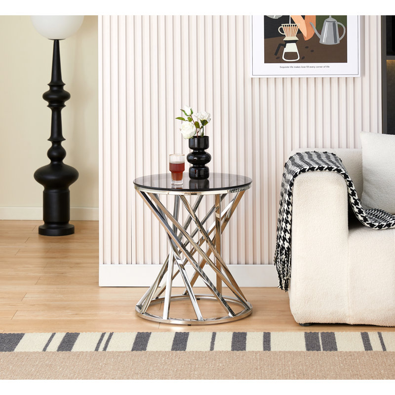 Cosmina End Table, Silver