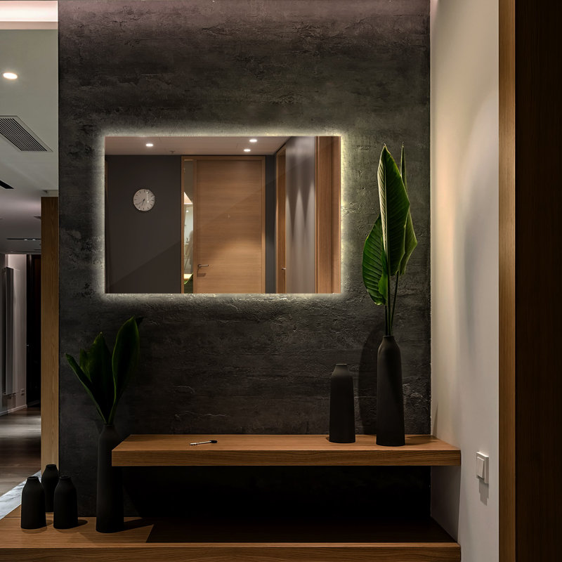 Lesure Flat Wall Mirror, 70cm H x 50cm W