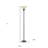 71" Bronze Torchiere Floor Lamp With Beige Frosted Glass Dome Shade