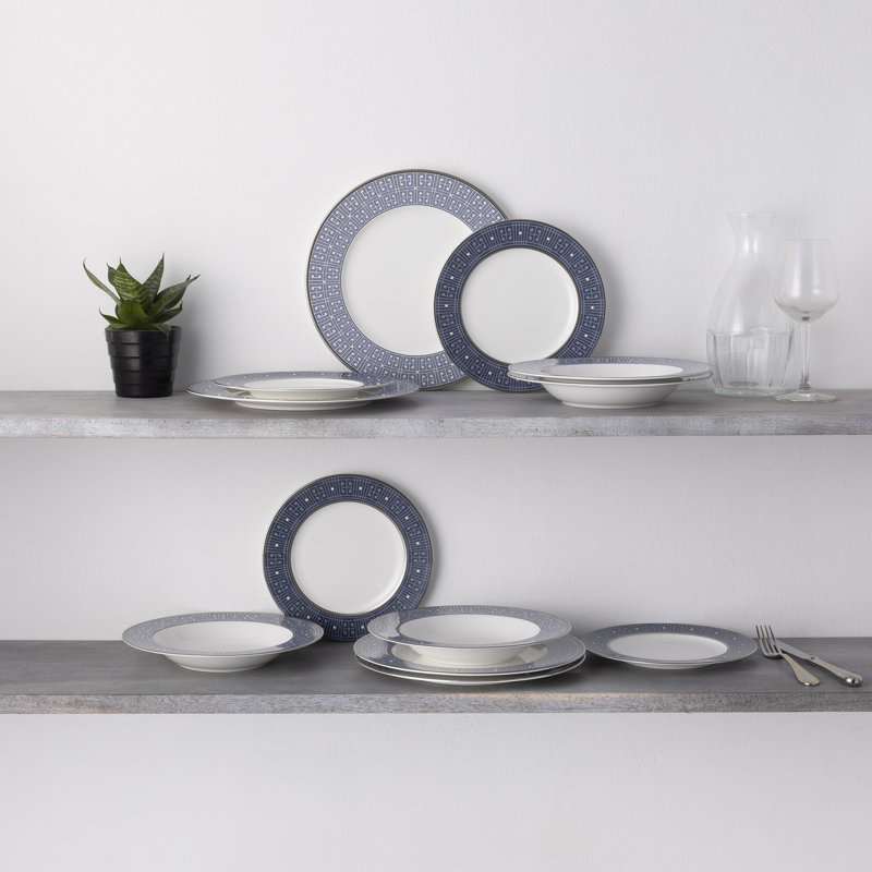 Noritake Infinity 12-Piece Dinnerware Set, Service For 4, Blue