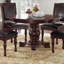 Table de salle à manger classique avec chaises d'appoint et table d'appoint brun-1632514673