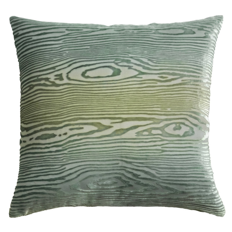 Woodgrain Rectangle Velvet Pillow Cover & Insert, Square 18"H x 18"W, Latte