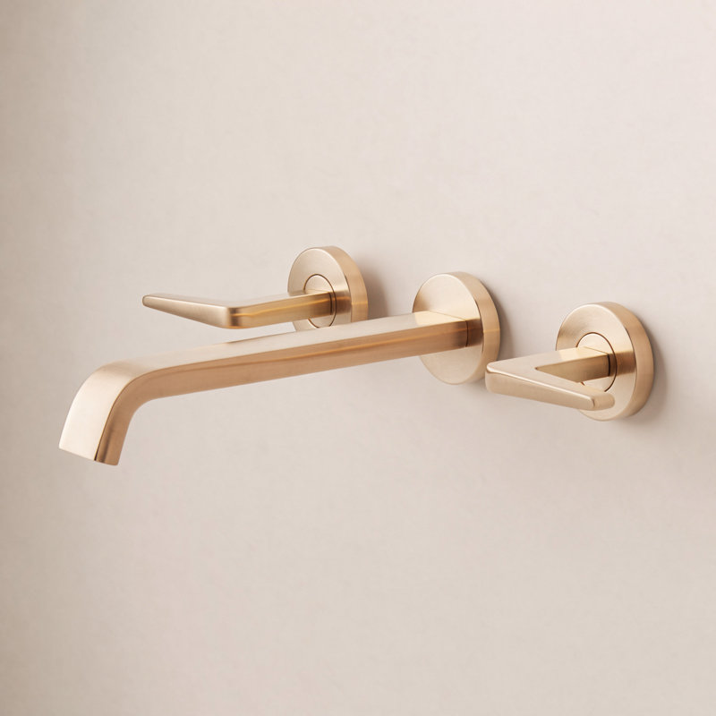 Drea Wall Mounted Tub Filler, Brushed Gold