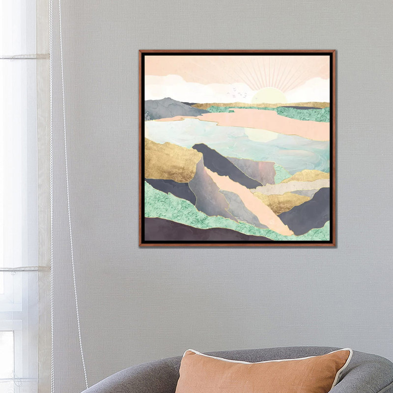 Sunrise Beach - impression d'art graphique, Pas de tapis, H 26 po x l 26 po x P 1,5 po
