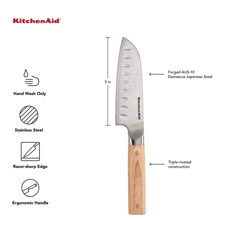 Kitchenaid Premium Damascus Santoku Knife, 5 Inch