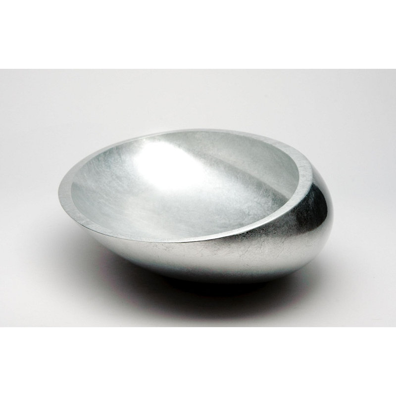 Vetro Freddo 25.6'' L Bathroom Sink, Silver Leaf