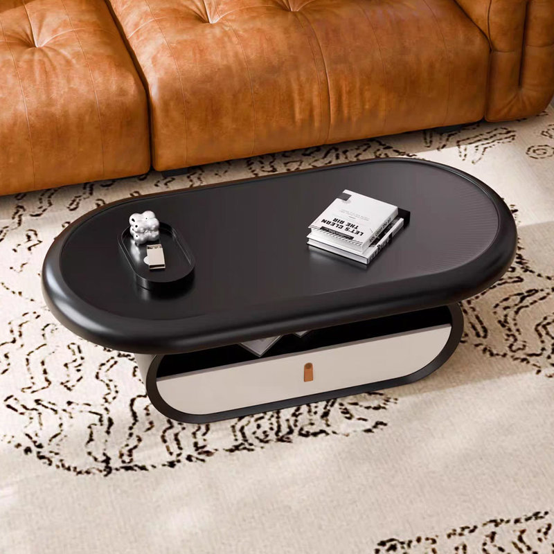 Table basse simple moderne crème et légère, H 16,92 po x L 43,3 po x l 23,62 po