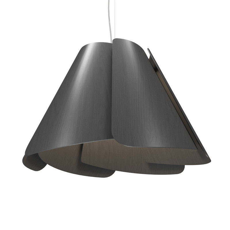 Luminaire suspendu conique à 1 lumière Fuchsia, Gris organique