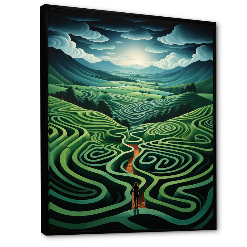 Emerald Maze, Cadre flottant noir, H 20 po x l 12 po x P 1 po