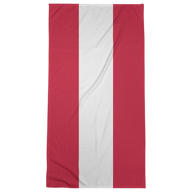 Bath Towel, Light Red/White
