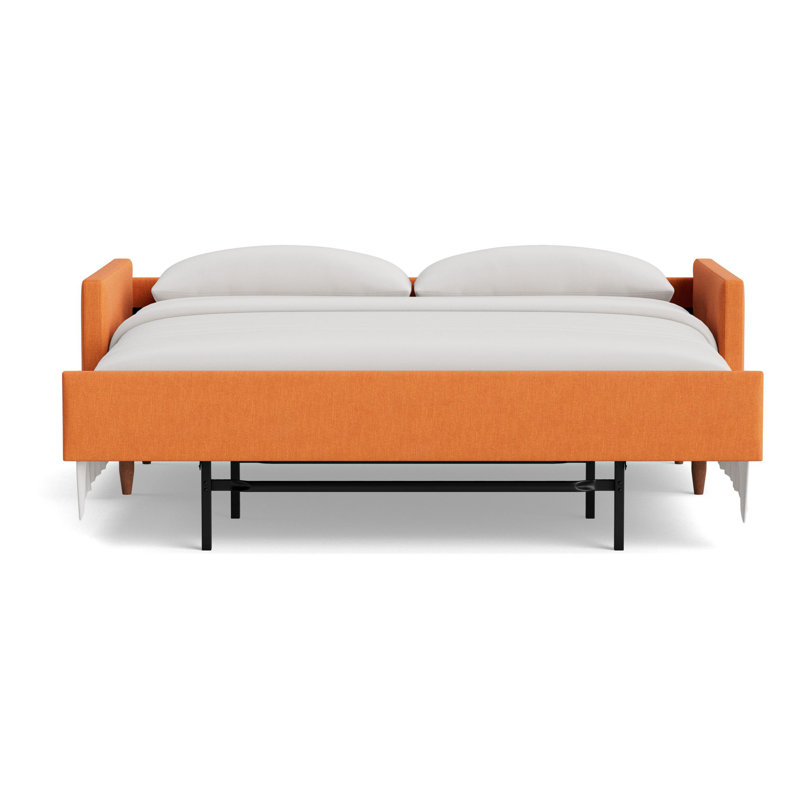 Skinny Fat Sofa Bed, Performance Weave - Carrot
