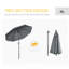 Parasol de 70,9 po Shalie avec contrepoids inclus-1995710761