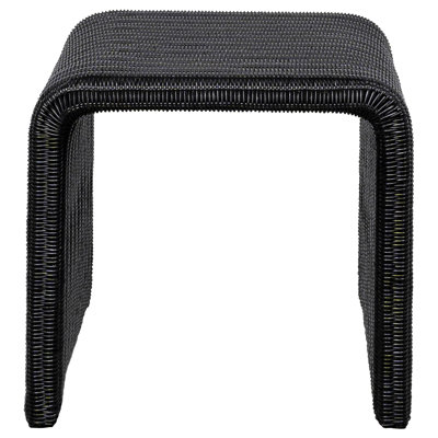 Table de bout carrée en rotin tissé