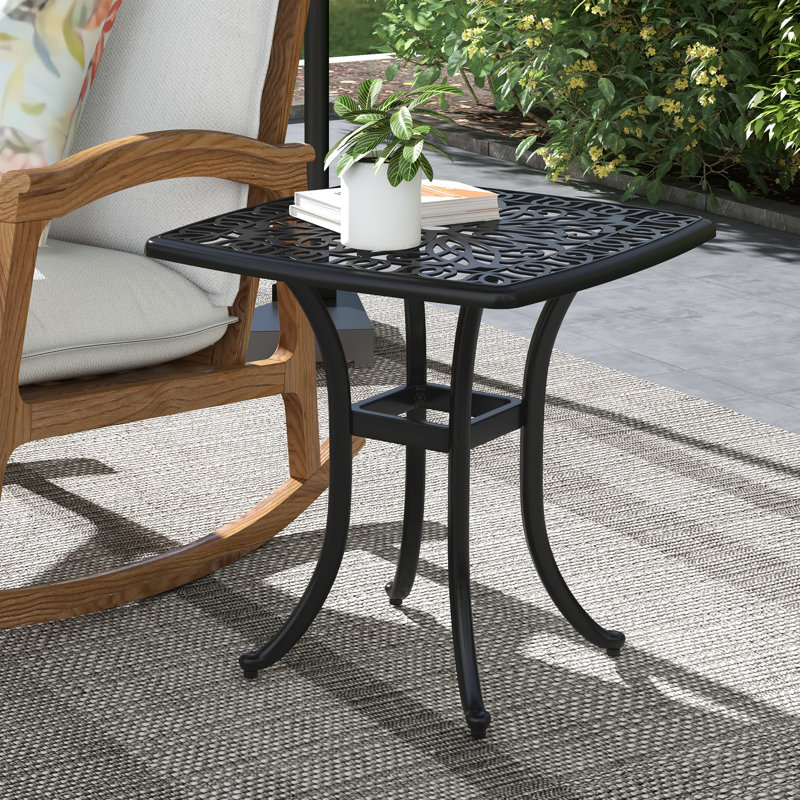 Abdulkadir Square Outdoor Bar Table With Umbrella Hole , 53cm cm W 53cm cm D