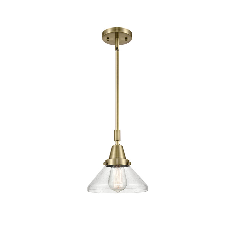 Luminaire suspendu conique à 1 lumière Aleona, Laiton antique noir, Ampoule non incluse