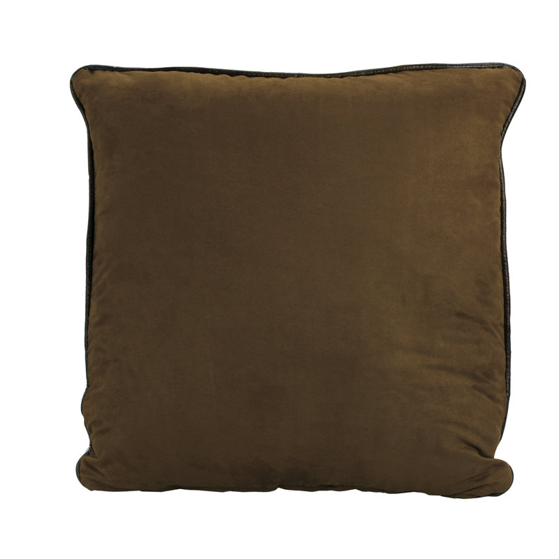 Coussin décoratif brun en similicuir Western Southwestern Rustic Cabin Lodge 27 x 27 po