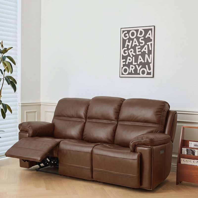 Canapé inclinable électrique en cuir de 109 cm (43 po) avec fonction zéro gravité, port USB intégré et appui-tête réglable