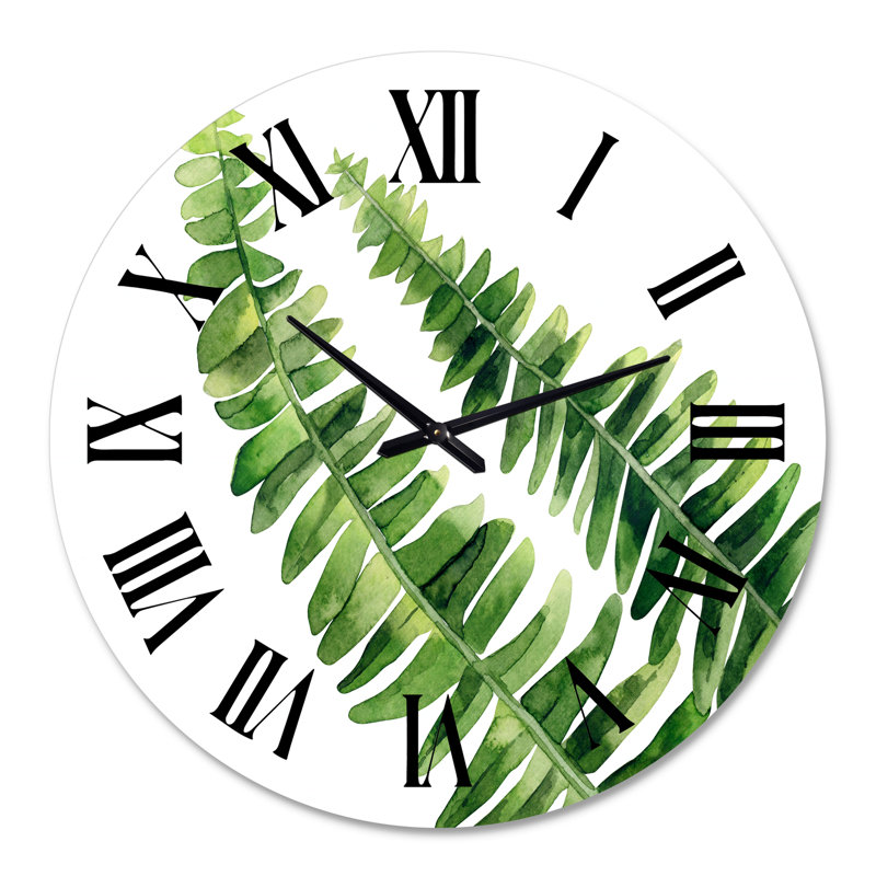 Fern Leaves - détail horloge murale, Surdimensionné