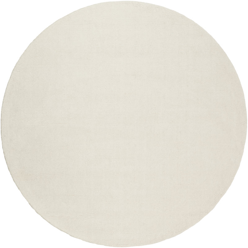 Tapis beige en laine Crowe, Rond 9 pi 9 po