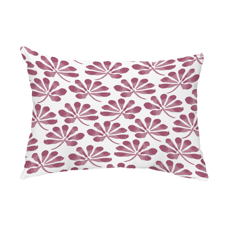 Ina Floral Outdoor Reversible Throw Pillow, Purple