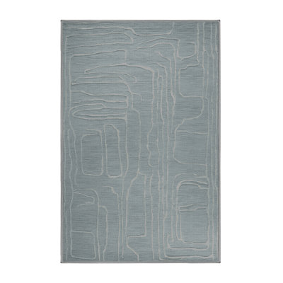 Tapis abstrait gris lavable à la machine