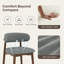 Tabouret de bar moderne à hauteur de comptoir avec dossier, non pivotant, pieds en bois d'hévéa massif et repose-pieds en métal bronze-123098462-131231055-131231056