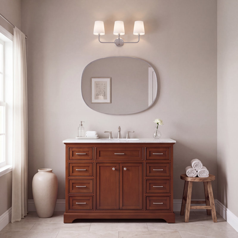 Ensemble de meuble-lavabo simple de 48 po Hermes, Teck