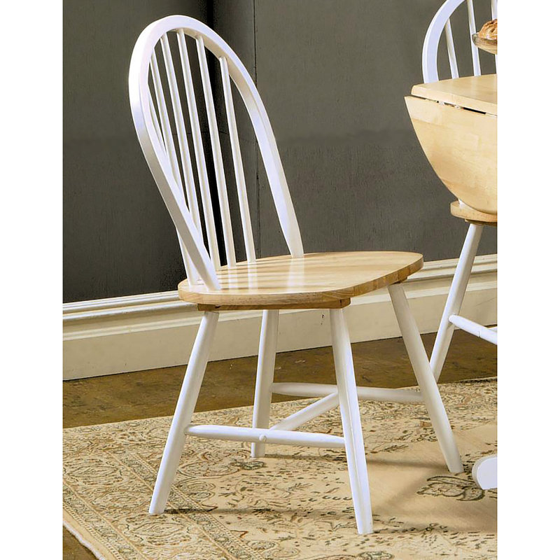 Rustic Chairs 4 - brun naturel et blanc, design 4 sièges, dossier à broche blanche