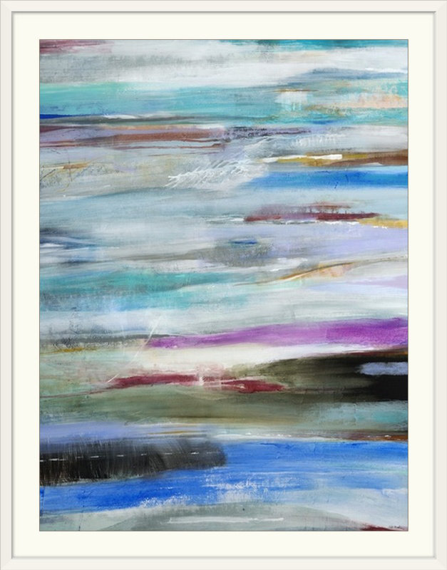 «Glensperth Detour» par Jill Martin, reproduction d'art, Cadre blanc, l 44 po x P 35 po x H 1 po