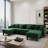 Boucle Fabric Convertible U Shape Sectional 4-Seater Sofa Couch With Distinctive Shell-Shaped Armrests And Removable Ottoman-119398244-119398245