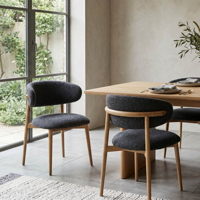  Chaise rembourrée Olimpio - Tissu bouclé gris