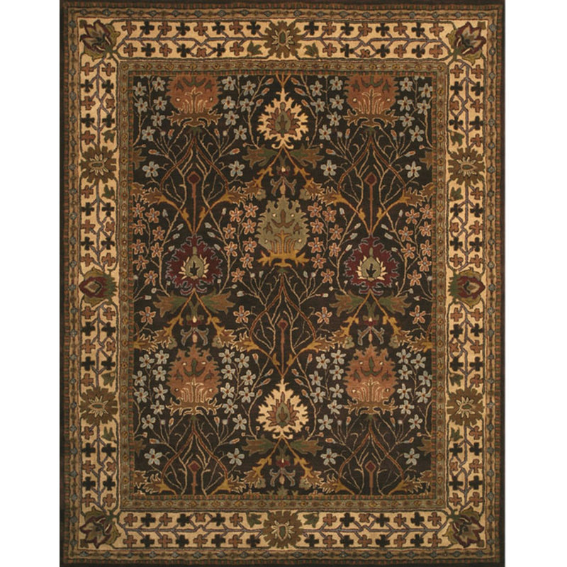 Tapis brun en laine touffeté à la main par Morris, 2 pi 6 po x 10 pi