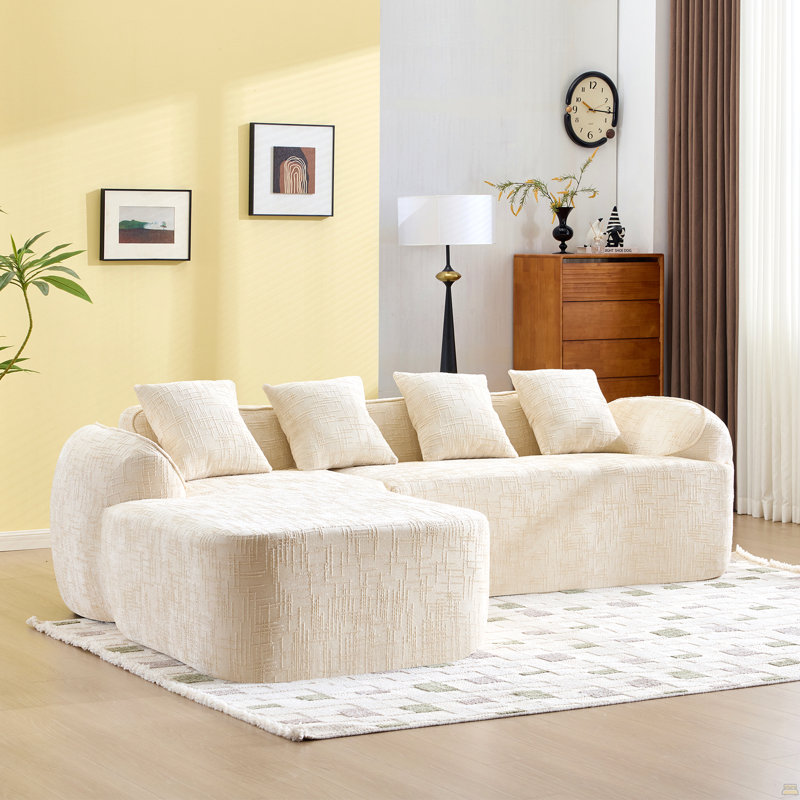 Canapé en L Chenille, Beige