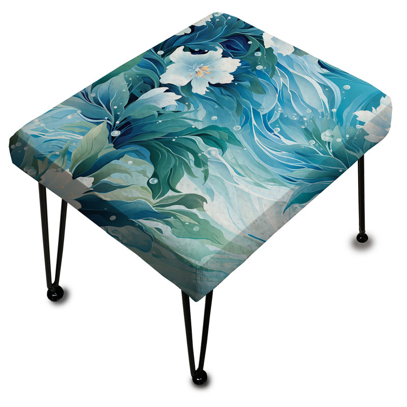 Miroir océanique motif tropical - repose-pieds rectangulaire tropical