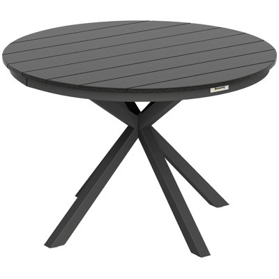 46.5" Outdoor Dining Table, Patio Dining Table, Black