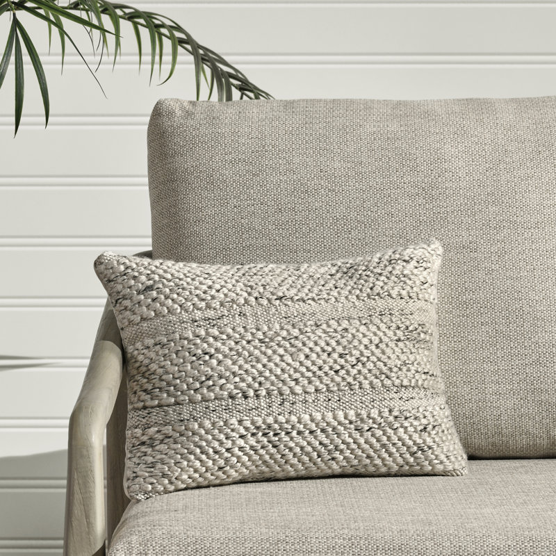 Ford 14"x20" Recycled Fabric Fabric Throw Pillow, Ivory, Ivory, Rectangular, 14" x 20"