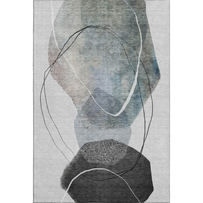 Premium Machine Washable Mayfield AMF2077 Abstract Rug