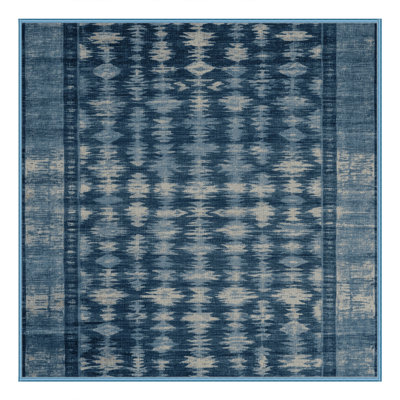 Machine Washable Overdyed Blue Area Rug