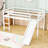 Twin Wooden Low Loft Bed With Slide And Safety Guardrails-1819501300